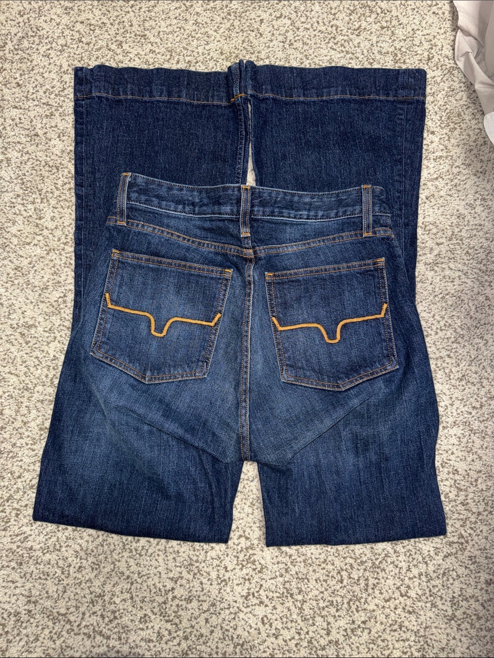 Kimes Ranch Dark Blue Bootcut Jeans with Orange Stitching
